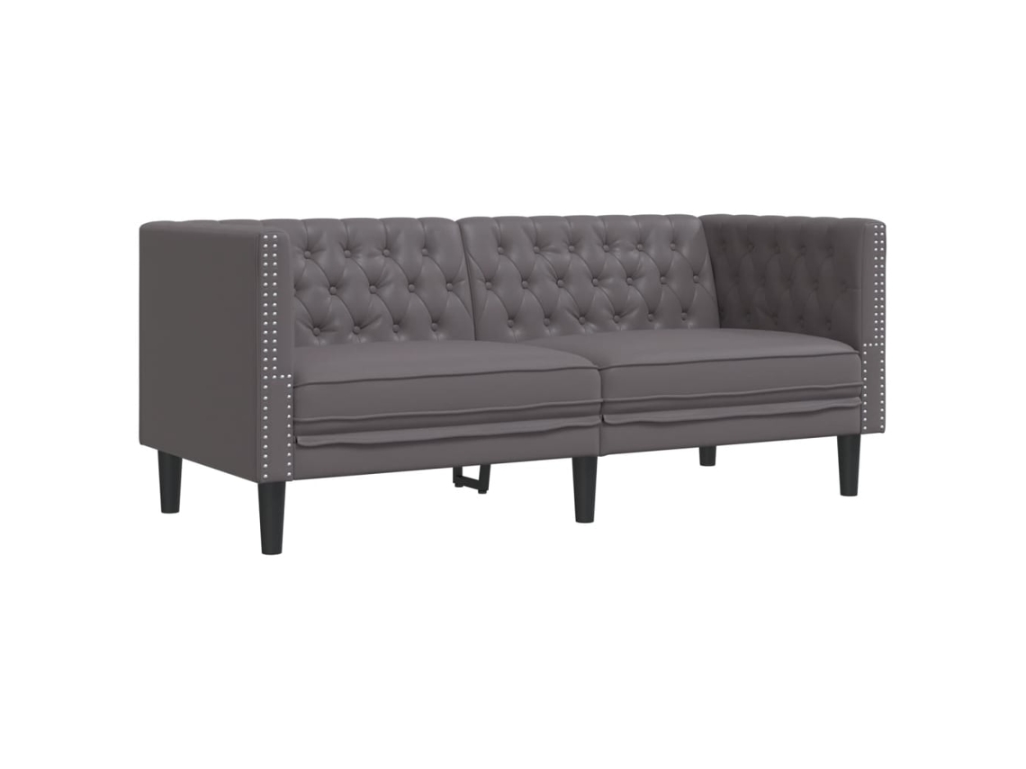 Chesterfield Sofa, Chesterfield Sofas Vidaxl Cinzeto Couro Artificial (n/a)