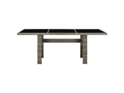 Mesa De Jardim | Mesa De Exterior Vime Pe E Vidro Temperado Castanho Lovely Home