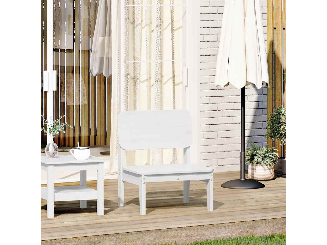 Vidaxl Cadeira De Jardim 60x52,5x72 Cm Madeira De Pinho Maciça Branco