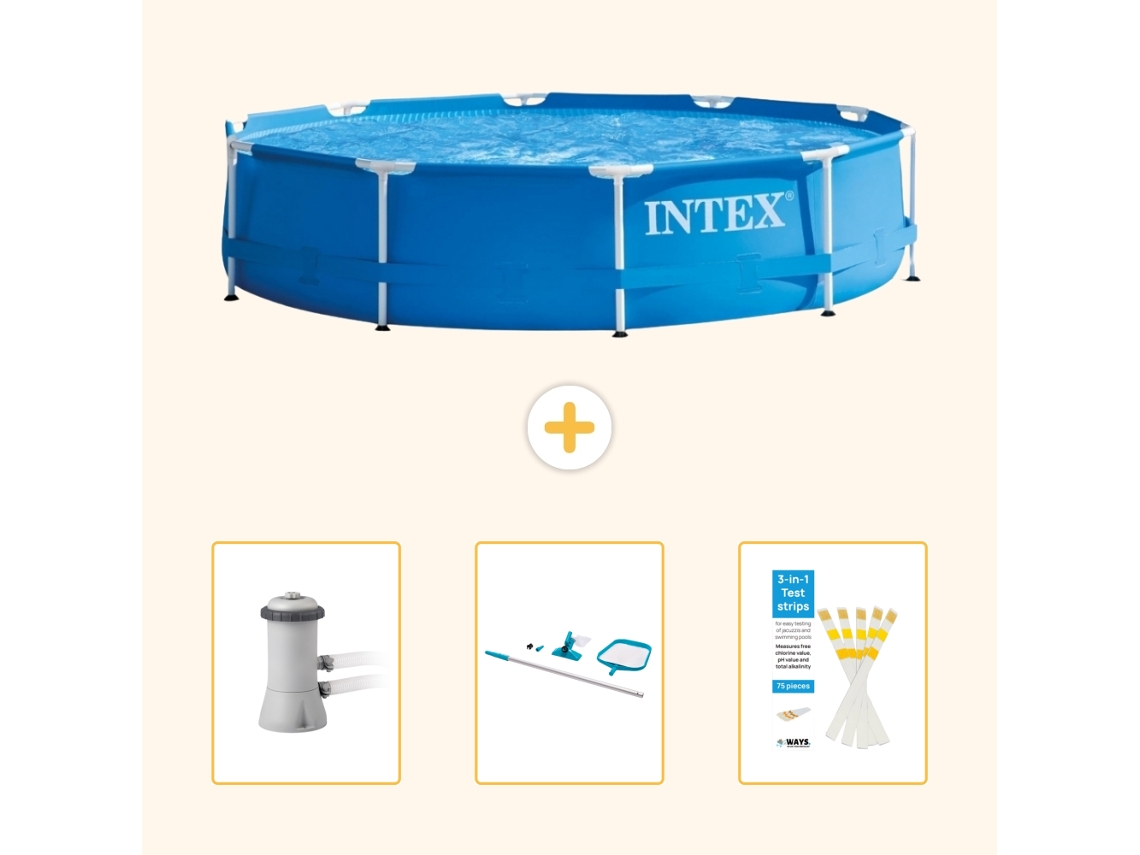 Intex Piscina Com Estrutura Redonda - 366x76 Cm - 4-peças Scb82