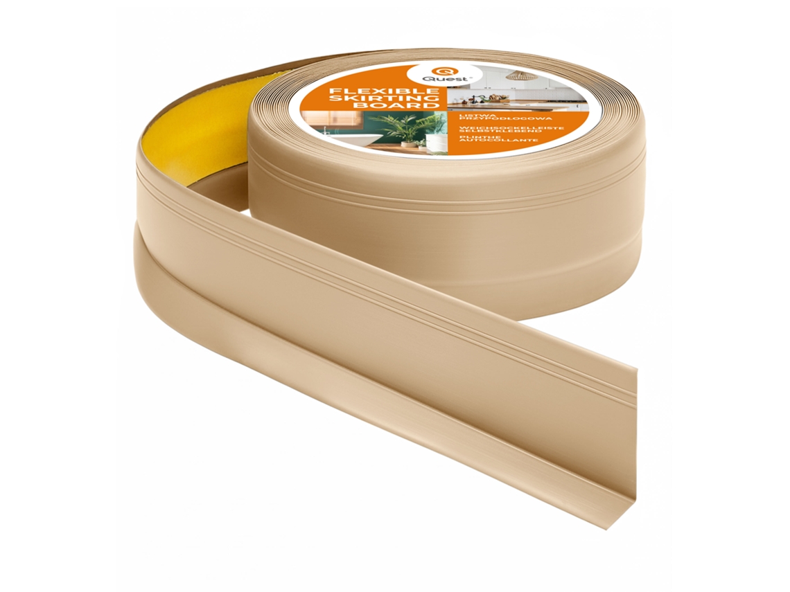 Rodapé Pvc 50x20 Mm Autoadesivo Flexível, 15 M, Areia