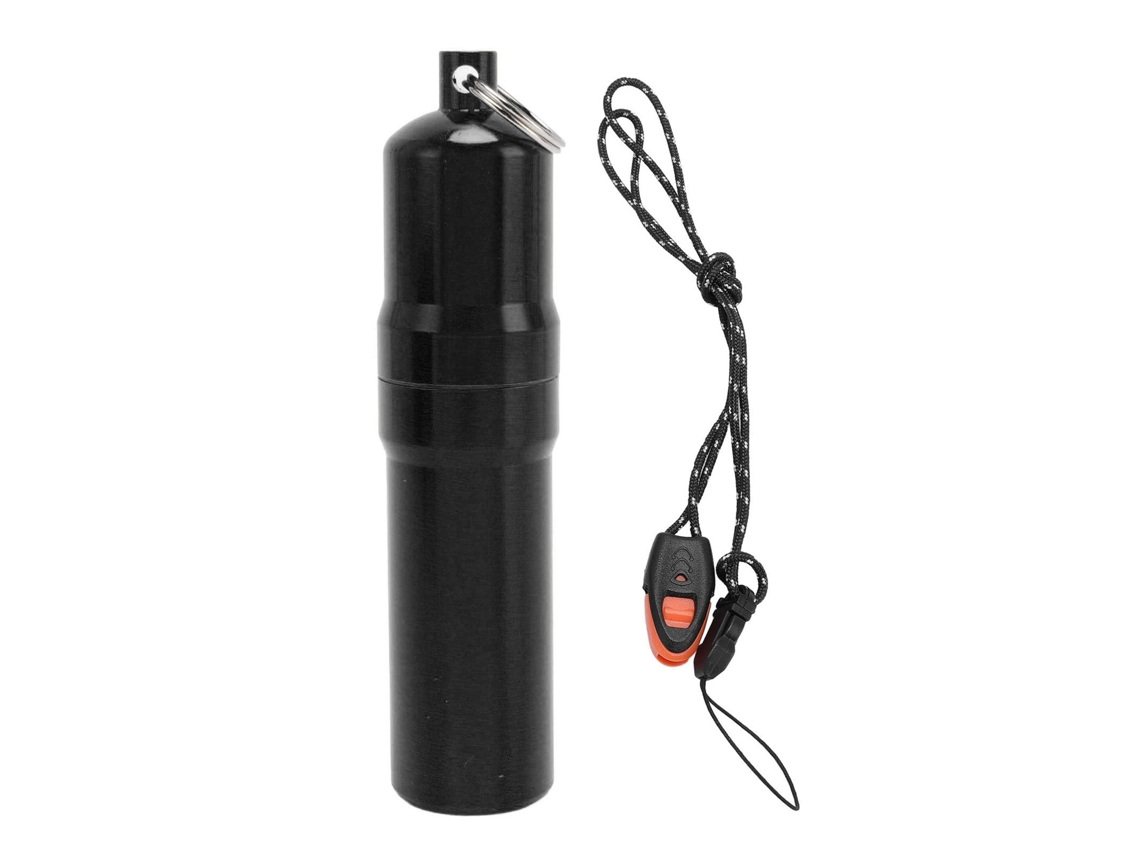 Tubo De Almacenamiento Metálico Aluminio Impermeable Para Camping Y Viajes Exteriores Negro