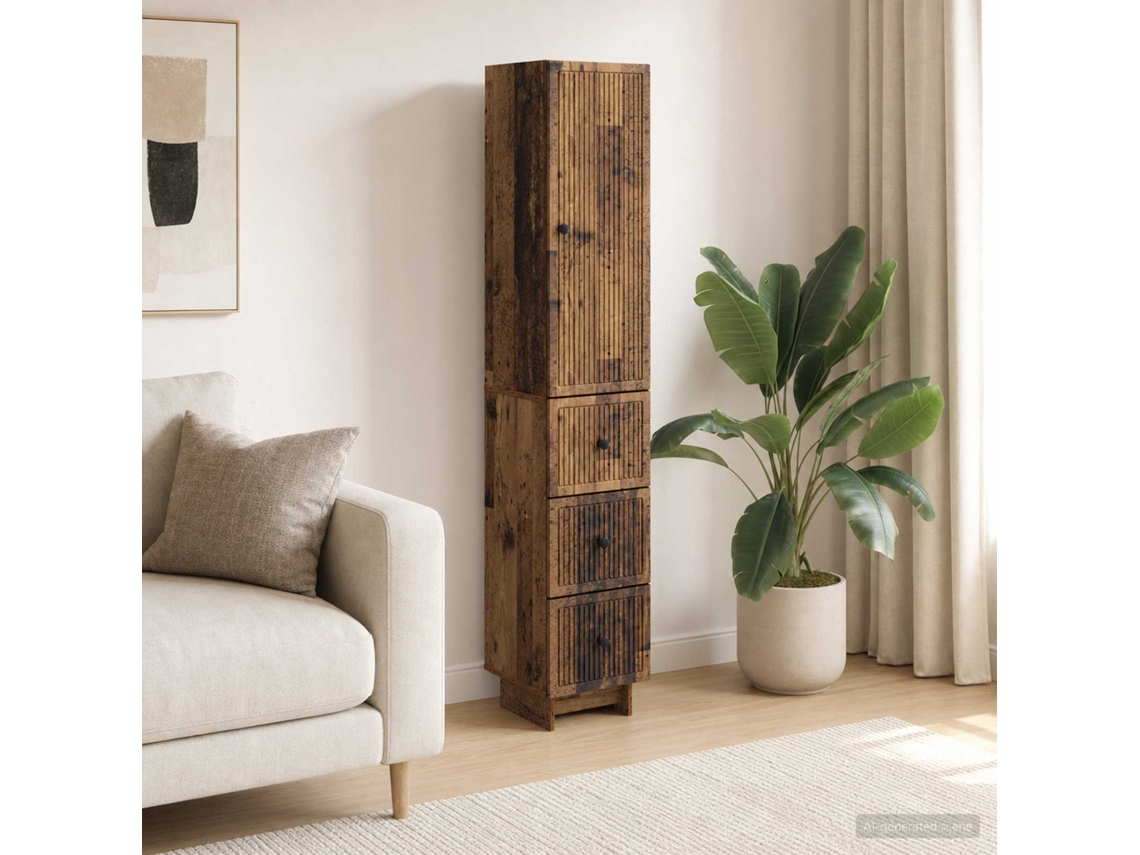 Vidaxl Conjunto De Gabinete 2 Pcs Madeira Antiga 33 X 34,5 X 90 Cm
