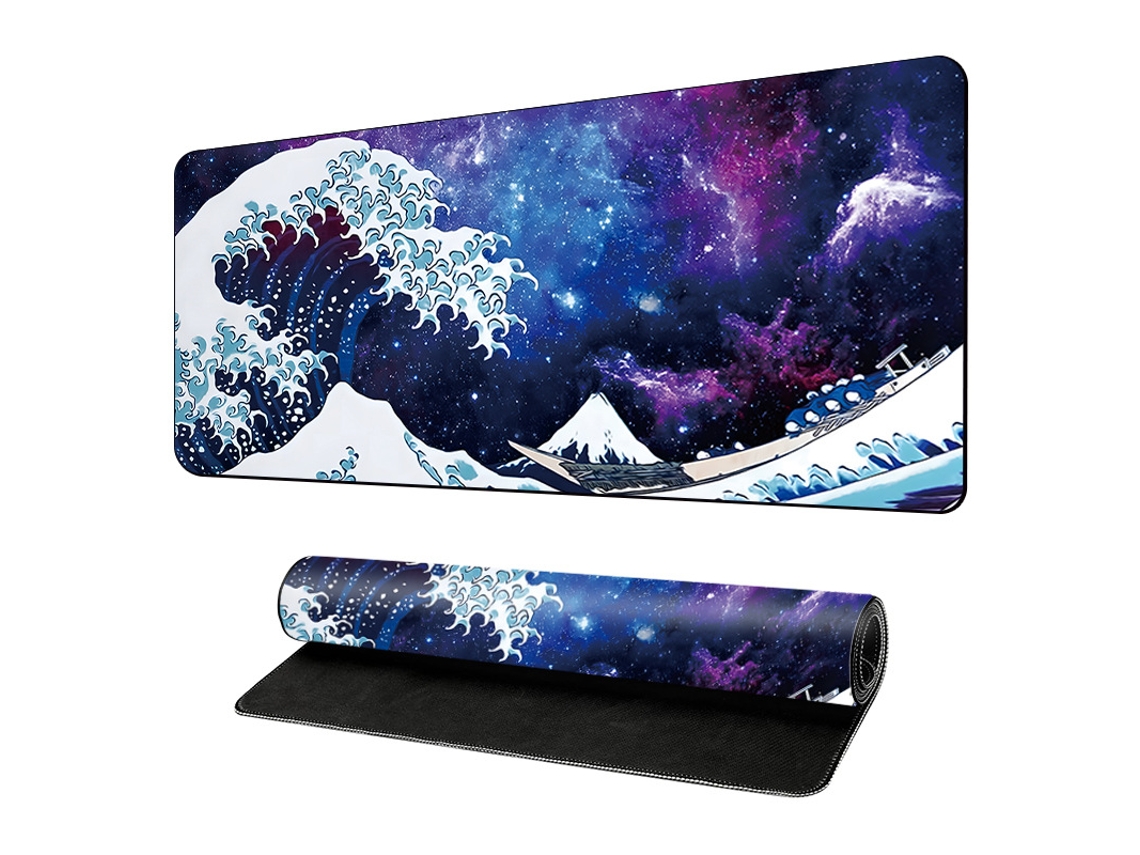 Mousepad De Borracha Impermeável Com Estampa De Ondas, Ideal Para Lan Houses, Casa E Escritório. Brilvibera