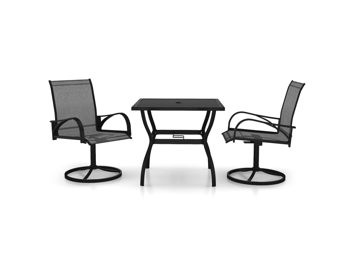 Maison Exclusive - 3 Pcs Conjunto De Jantar Para Jardim Textilene E Aço