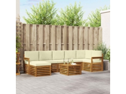 Vidaxl Conjunto De Sofás Para Exterior 8 Pcs Natural E Creme