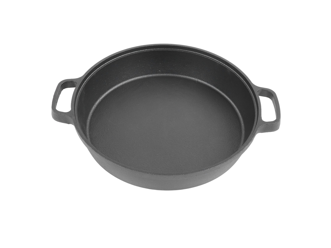Forno Holandês De Ferro Fundido, 25 Cm, Sem Revestimento, Alça Dupla, Fundo Plano Para Ensopado Sopa