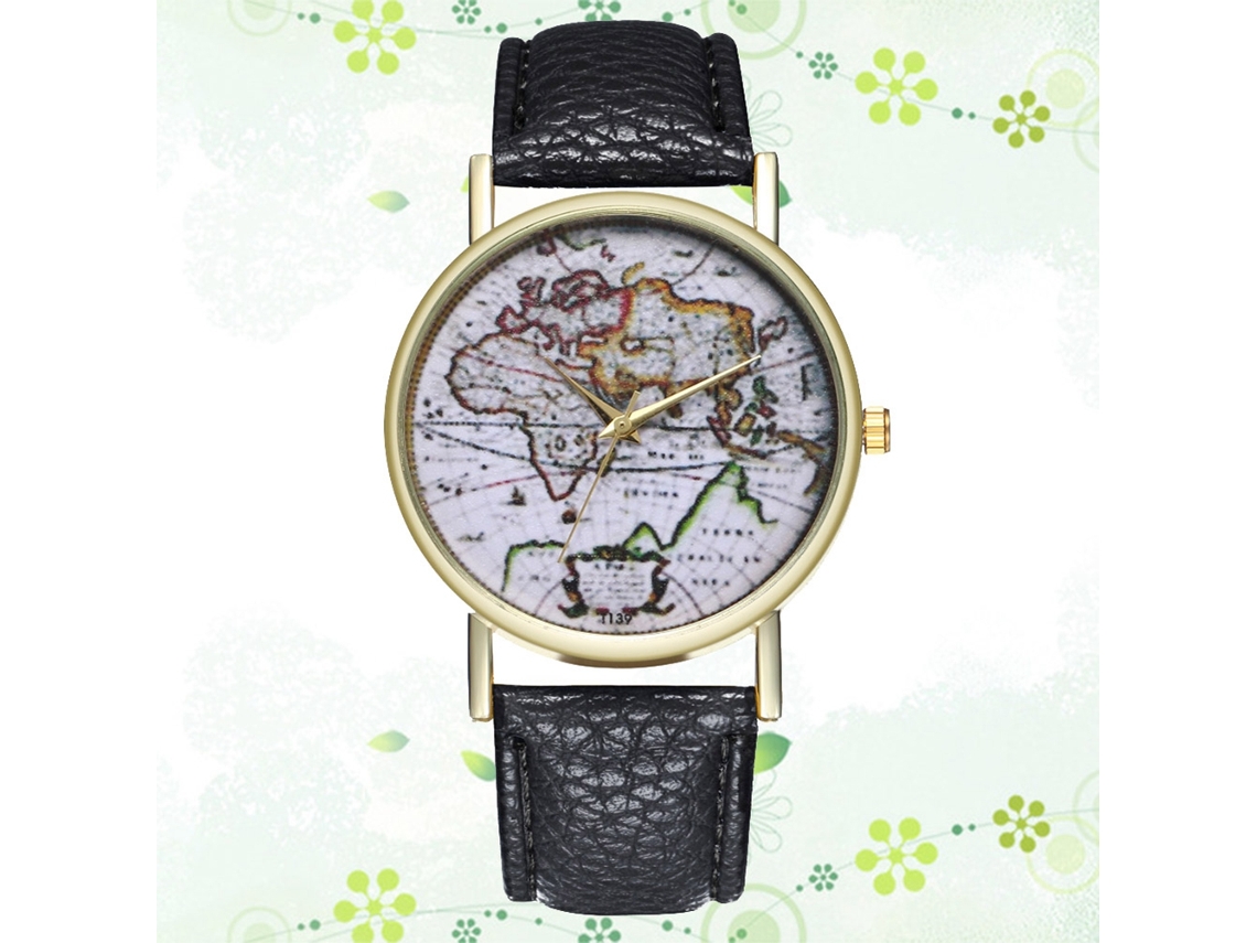 Reloj De Cuarzo Con Correa De Cuero Pu Zhoulianfa Unisex Para Parejas (negro)