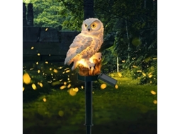 Peças De Escultura Solar De Resina Coruja Luz De Chão Led Jardim Gramado SUNNY SPACES