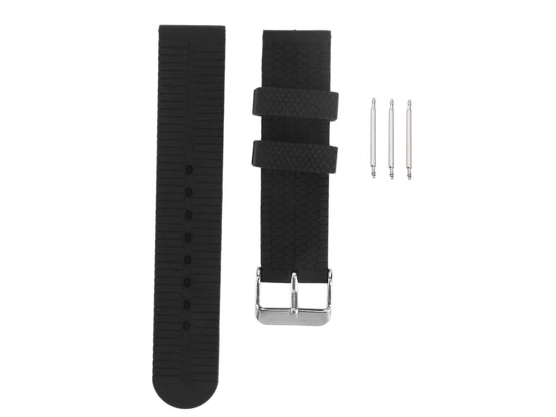 Correa De Reloj De Silicona 20mm Con Hebilla Deportiva Para Accesorios De Reloj Negro