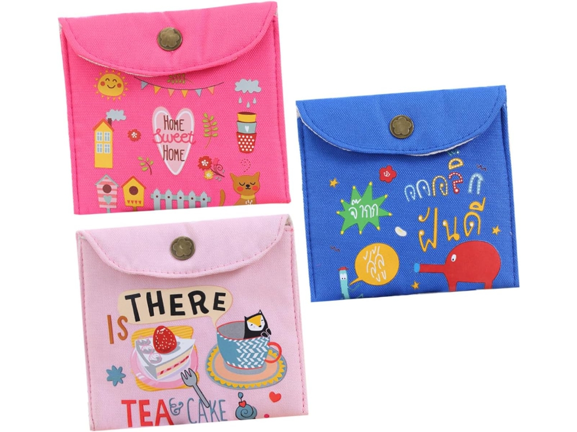 Conjunto de 3 peças para higiene feminina com alta capacidade de absorção.