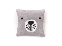 Almofada com Design Animal de Enchimento Infantil Tecido de Algodão Tufado. M/Urso 40X40Cm MEVAK LIVING