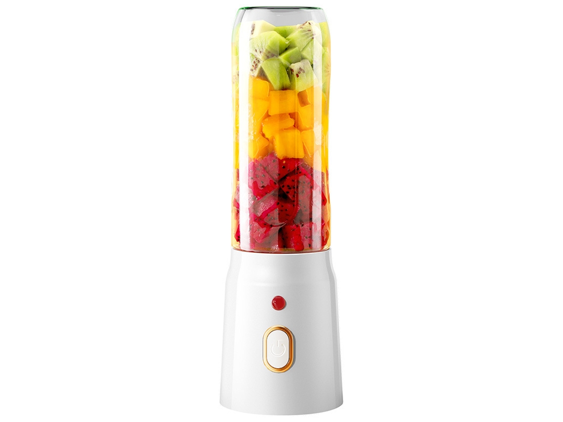 Liquidificador MDUG, portátil, 600ml, recarregável, USB, branco