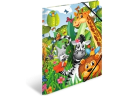 Pasta A3 Com Tema De Selva, Pasta De Papelão Com Fecho De Canto, Estampa Infantil, Elástico No Fecha Gokoco