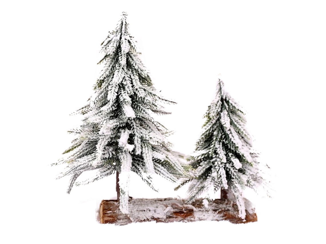 Árvore de Natal em Floco de Neve Pequena com Base de Madeira LAXISCREED