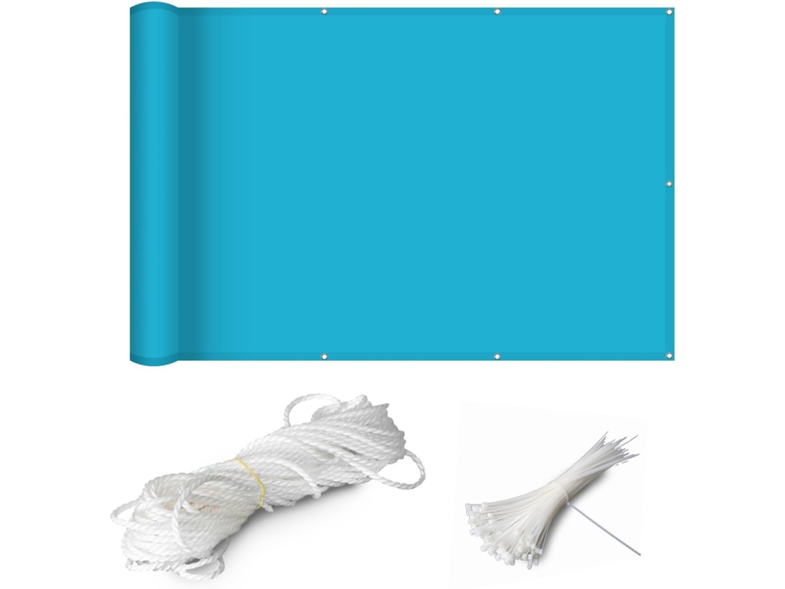 Tela De Privacidade, Guojun, 70 X 700 Cm, Material Alta Qualidade, Opaca, Resistente Aos Raios Uv, Azul