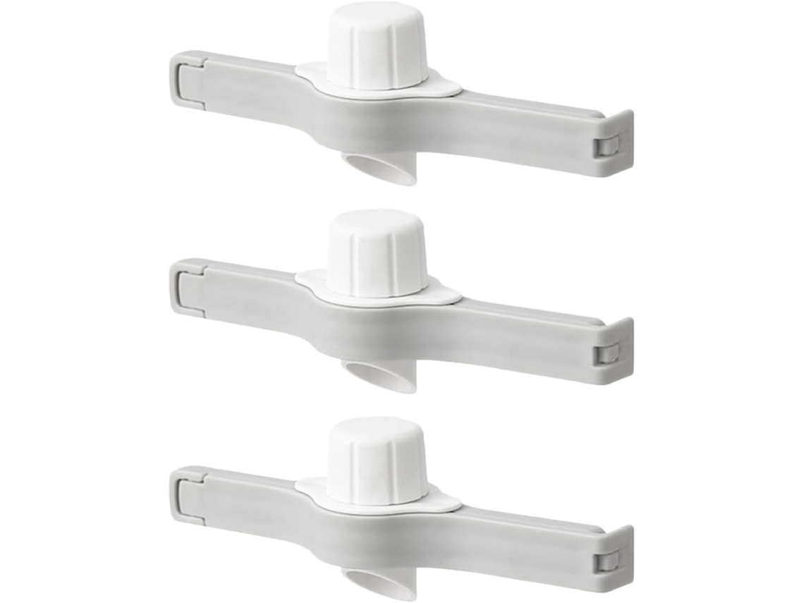 Conjunto De 3-clipes Para Fechamento Sacos Alimentos Com Bico Dosador, Material Pp