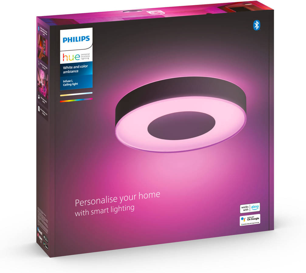 Candeeiro de Teto Philips Ambiente Branco e Colorido Hue Grande Infuse Candeeiro de Teto PHILIPS