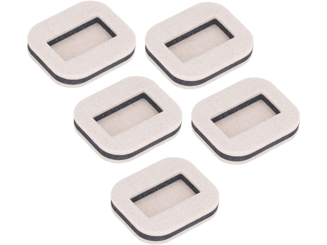 Conjunto De 5 Almofadas Fixação Rolos Duráveis Para Pisos Madeira, Material Ecológico De Feltro E Eva, 8x7cm Cor Feijão
