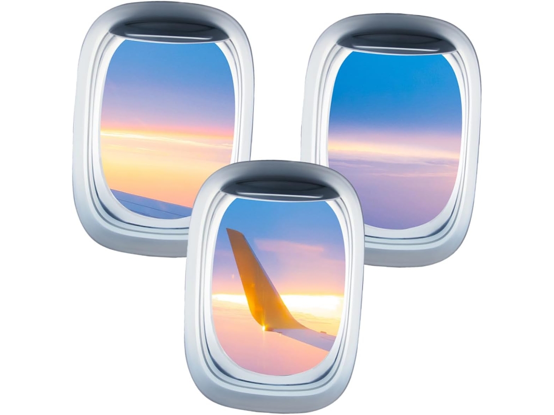 Adesivos De Parede Removíveis Em Pvc Com Aviões 3d, Decoração De Paisagem Celestial Para Sala De Estar Gokoco