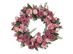 Guirlanda De Peônia Artificial Com Design Único Versátil Para Decoração Interior E Exterior 40cm Rosa