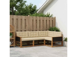 Vidaxl Conjunto De Sofás Para Exterior 4 Unid. Natural E Bege