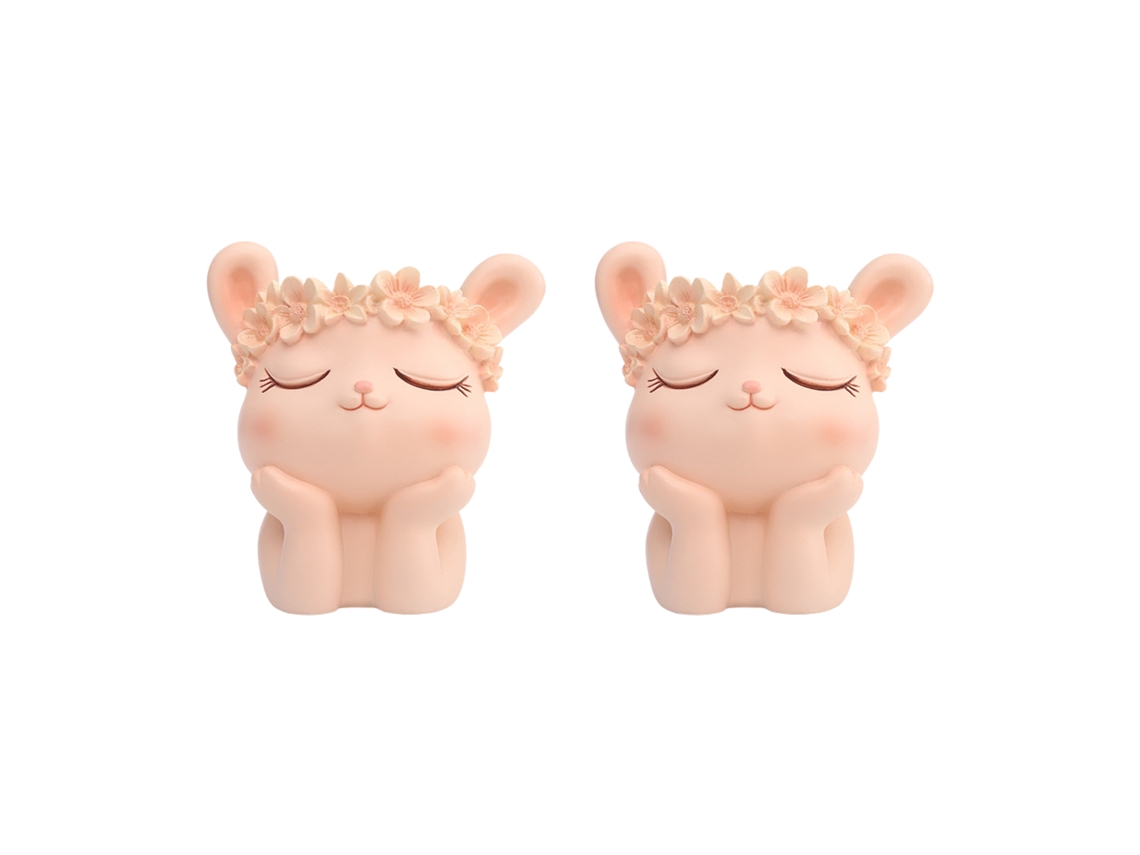 Laxiscreed Conjunto De 2 Casas De Resina Com Coelhos Para Suculentas E Decoração De Escritório
