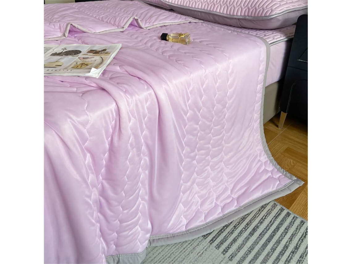 Colcha Reversível Acolchoada Fansu para Ar Condicionado Capa de Edredom Seda Fresca Conjunto Cama Sofá com 180