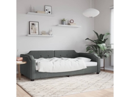 Vidaxl Sofá-cama 90x200 Cm Tecido Cinzento-escuro