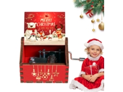 Música Retrô Vintage Madeira Manivela Musique Adaptada Aniversário Thanksgiving Mères Casa Noël - En Bois Fête GOKOCO