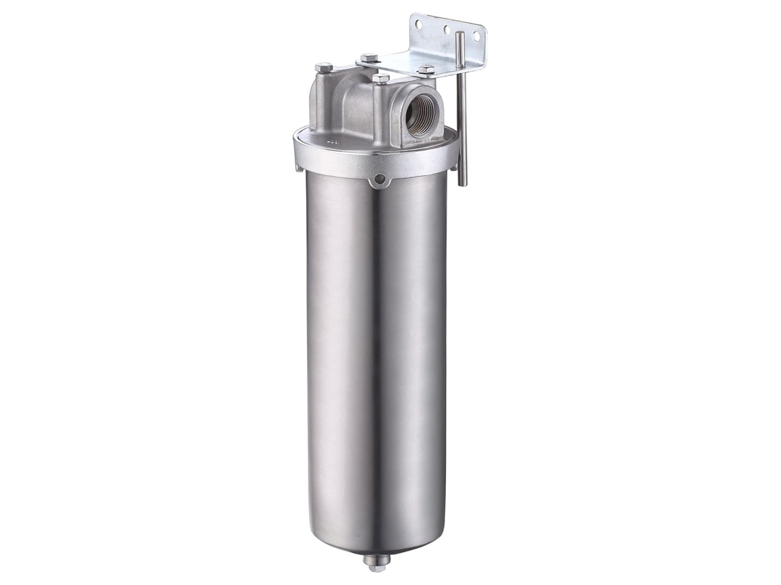 Carcaça Para Filtro De Água Em Aço Inoxidável 304 Transparente 10 Polegadas Com Rosca Npt 3/4 Nsf