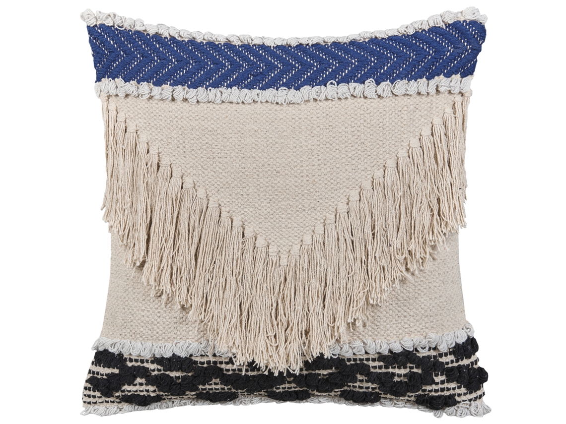 Almofada decorativa BELIANI Sofca de Algodão Creme 45x45x12