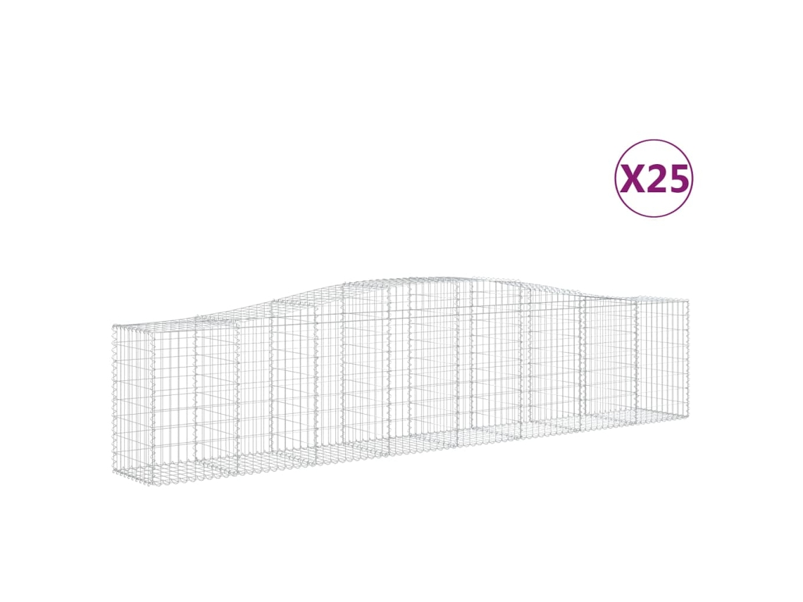 Gabion Basket, Gabion Baskets Vidaxl Prateado Ferro (400 X 50 X 80/100 Cm)