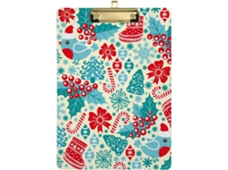 Prancheta de Plástico Sem Costura com Estampa Natalina 31,8 X 22,9 0,3 Cm Durável Resistente