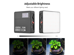 Luz Led De Bolsillo Bicolor Andoer Yy202 2500k-8500k Regulable Con Batería Integrada Para Vlog, Streaming Y Videoconferencias