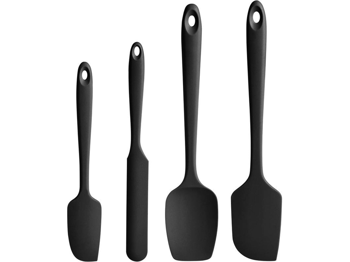 2026 conjunto de Espátulas de Silicona, Food grade Sem Bpa, Resistente Ao Calor Até 600°f, Utensílios de Cozinha para Assar e Misturar (preto)