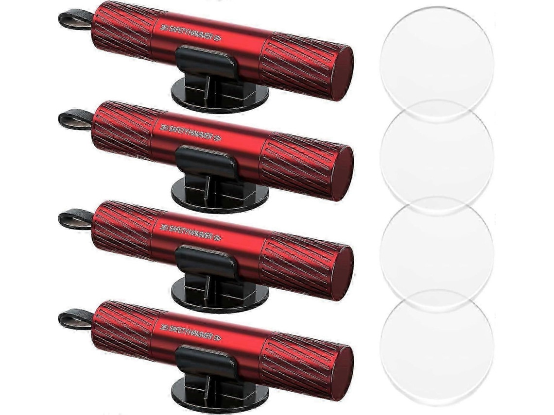 Pacote com 4 Martelos de Emergência e Cortadores de Cinto AQUAFORGE