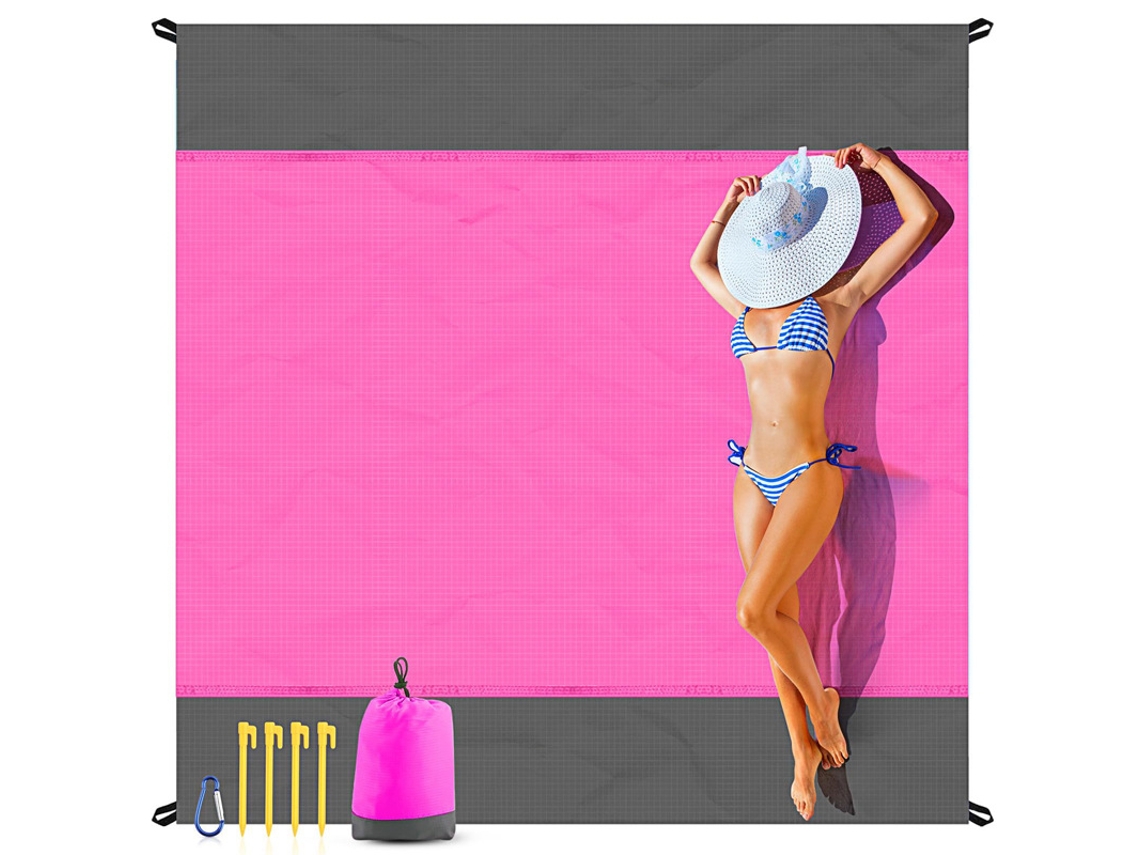 Tapete Praia Antiareia 200x140cm ,portátil,leve,para Campismo,piqueniquesenderismo Nylon Rosa Hexinyigjly