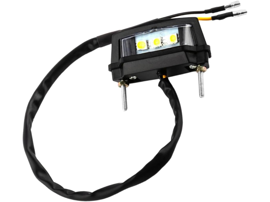 Luz De Placa De Led Preta Em Plástico Para Motocicleta E Carro.