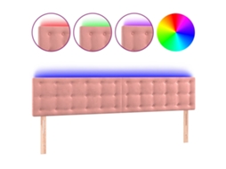 Cabeceira de cama MAISON EXCLUSIVE em veludo rosa com luzes LED (180x5x78 cm)