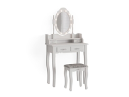 Cabeleireiro Maggie, 75cm Com Iluminação Led E Banqueta, Branco, Vicco 39599
