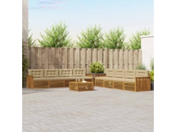 Vidaxl Conjunto De Sofás Para Exterior 9 Unid. Natural E Bege