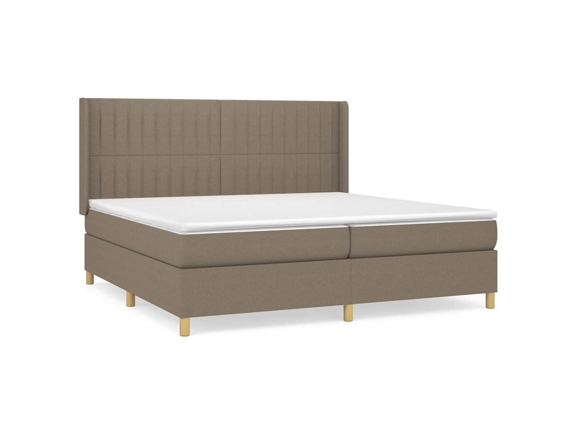 Box Spring Bed, Box Spring Beds Vidaxl Cinzento-acastanhado Tecido (200 X 200 Cm)