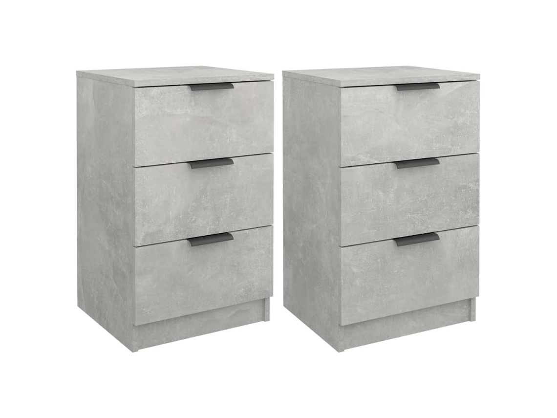 Mesas cabeceira 2 peças 40x36x65 cm Cinzento Cimento MAISON EXCLUSIVE
