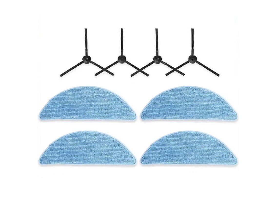 Conjunto De 8 Peças De Reposição Para Aspirador De Pó Ilife G9 / G9 Pro / V9 / V9 Pro / A12 Pro: Escova Lateral E Pano De Limpeza.