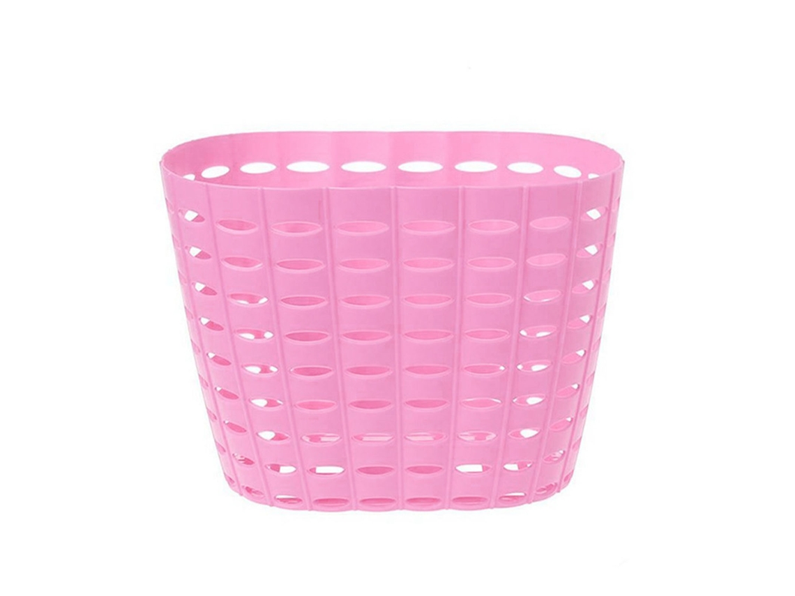 Cesta de Bicicleta Infantil Plástica Espessada Dianteira Pequena para Meninos e Meninas Rosa