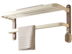 Suporte De Toalhas Em Madeira Natural E Metal Com Vários Níveis Armazenamento, Ideal Para Banheiros Pequenos Pode Ser