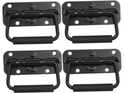 Conjunto De 4 Alças Aço Inoxidável Preto Com Design Estável E Quatro Furos Para Caixas Recipientes, Adequadas Para Uso