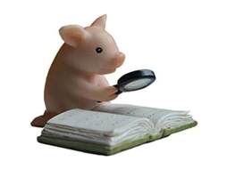 Estatua De Cerdo Mini - Figura De Cerdo Lector Para Decoración De Mesa, Regalo Y Colección