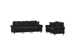 Sofa Set, Sofa Sets Vidaxl Preto Veludo (n/a)